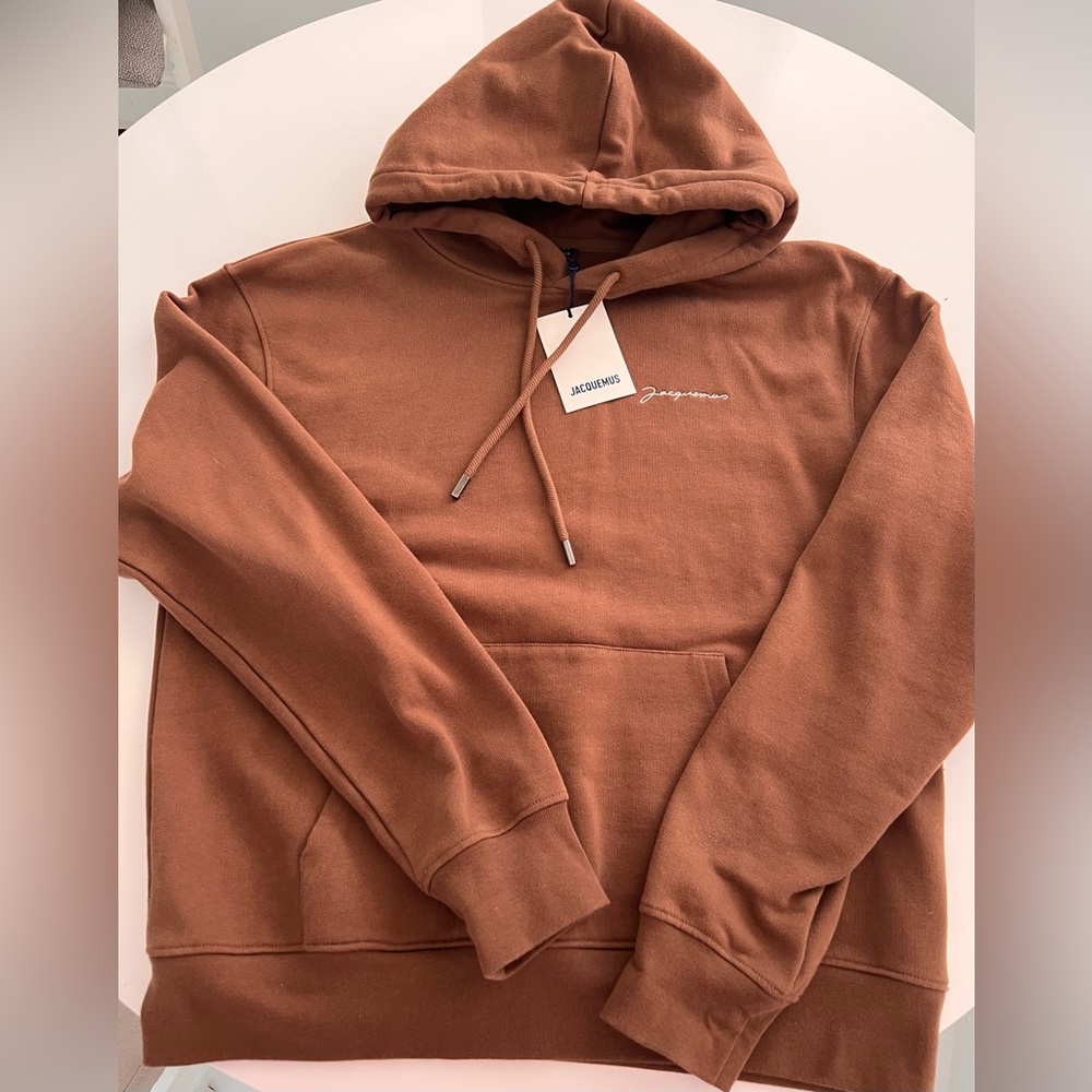 Jacquemus Le Sweatshirt Brodé Brown Hoodie Size M NWT